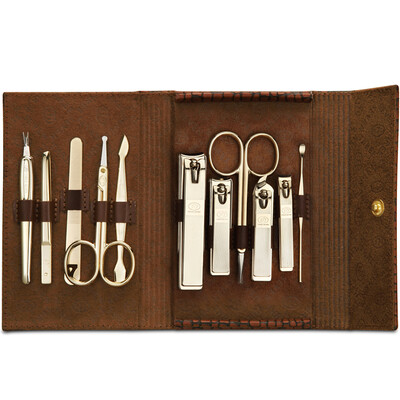 

777 Nail Knife Set Nail Clamp Clamp Personal Care Repair Set 11шт Set TS-1537G Brown