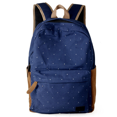 

Light rider canvas shoulder bag male package Japanese and Korean version of the wave of college high school students bag school junior high school students travel backpack small fresh 8001 deep blue