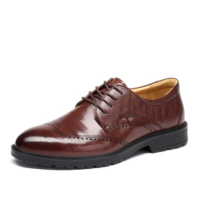 

LAORENTOU Men's Wear-resisting British Lace-up Business Dress Shoes 8623176