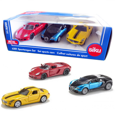 

Siku Shigao German brand toy car model simulation racing sports car taxi alloy car model car - super sports car set SKUC6301 random delivery