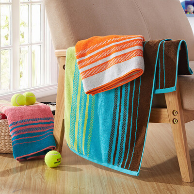 

Juno Covator Sports Towel Cotton Stripe Sports Towel Fitness Towel sweat increase 11468 Blue Coffee Stripes 40 110cm