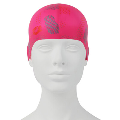 

Aina Arena Swimming Cap Silicone Rubber High Paint Waterproof Comfort No Longer Print Men's and Women's Swimming Cap PMS6631-RED