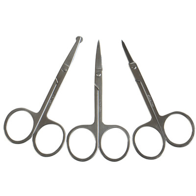 

US-style stainless steel beauty scissors three sets (eyebrow cut + tool cut + nose hair cut) MF5057 Xiu Mei knife make-up scissors double eyelid paste false eyelashes