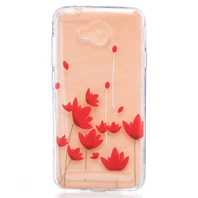 

Red flower Pattern Soft Thin TPU Rubber Silicone Gel Case Cover for HUAWEI Y3 II