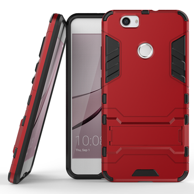 

Красный Slim Robot Armor Kickstand Ударопрочный жесткий корпус из прочной резины для HUAWEI Nova plus