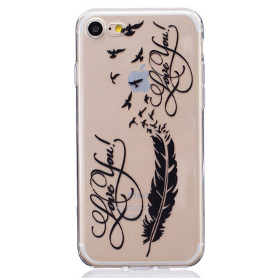 

LOVE Перья Pattern Мягкий Тонкий TPU Резиновый Силиконовый гель Чехол для IPHON 7