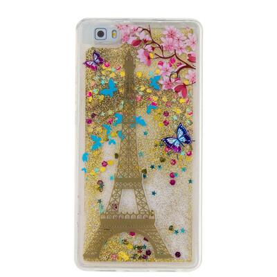 

Dynamic Quicksand Glitter Liquid Soft TPU Case Cover For HUAWEI P8LITE