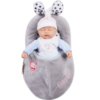 

BIEBER Meng Bao sleep doll comfort doll plush doll toy simulation baby comfort toys light blue