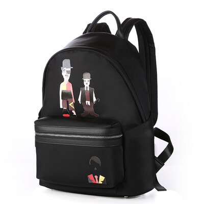 

Отличный клиент кожаного мешка плеча P.kuone мужские Корейская мужской нейлон рюкзак личность колледж Ветер мешок для сыпучих P770812 черного