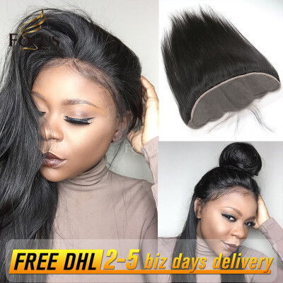 

Lady Focus Brazilian Straight Lace Frontal Closure With Baby Hair 13x4 Ear To Ear Swiss Lace Full Lace Frontal Virgin Human Hair