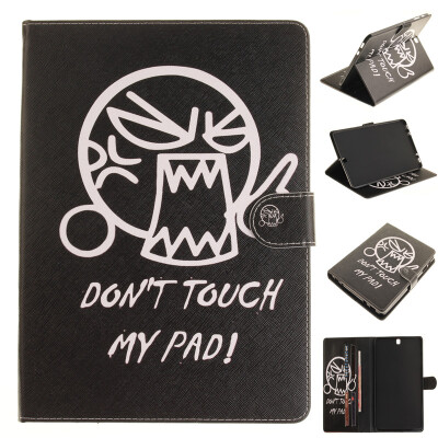 

Do not touch me Style Embossing Classic Flip Cover with Stand Function and Credit Card Slot for SAMSUNG GALAXY Tab S2 T815C