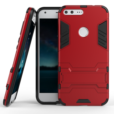 

Красный Slim Robot Armor Kickstand Ударопрочный жесткий корпус из прочной резины для Google Pixel XL