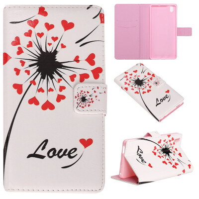 

Love heart dandelion Design PU Leather Flip Cover Wallet Card Holder Case for Sony Xperia M4 Aqua