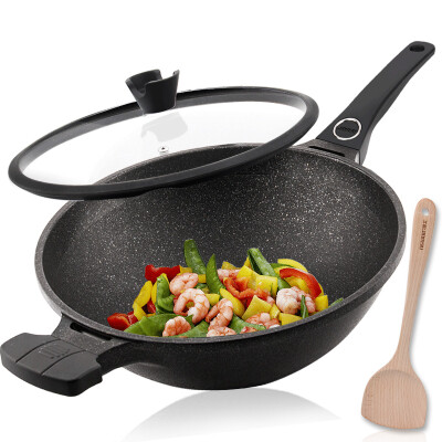 

【Jingdong Supermarket】 Weiyi no smoke Induction Cooker Wok no sticky pan Smoke-free non-stick cooking pot with fire Universal 32cm GW64