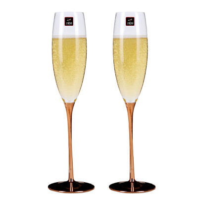 

Jingdong Supermarket] 1950 hand-blown roasted champagne cups 186ML red wine glass sparkling glass goblets Cup 2 sets