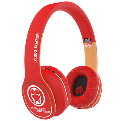 

Meng Qi Man Wei US captain Iron Man wearing headset Bluetooth headset portable folding headphones Man Wei genuine licensing intelligent touch control mobile phone Universal microphone headset