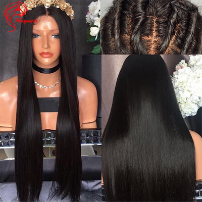 

Hesperis Beautiful Long Silky Straight Silk Base Brazilian Virgin Lace Front Human Hair Wigs