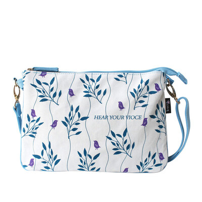 

Princess flowers to hear your voice oblique fresh art canvas bag 1506X001 blue