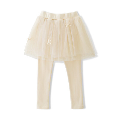 

Flossie Flordeer French children's clothing girl pleated gauze skirt pants F71003 beige 130