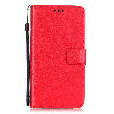 

Red Flower Design PU Leather Flip Cover Wallet Card Holder Case for HUAWEI HONOR 4C