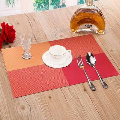 

Green reed European-style insulation mats pvc insulation mats Western table table orange box 4 pieces