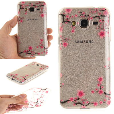 

Up and down plum blossom Pattern Soft Thin TPU Rubber Silicone Gel Case Cover for Samsung Galaxy J3/J310
