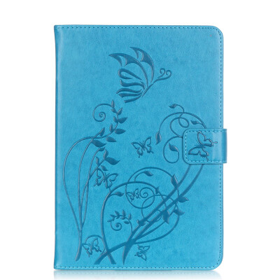 

Blue Flower Design PU Leather Flip Cover Wallet Card Holder Case for IPAD 234