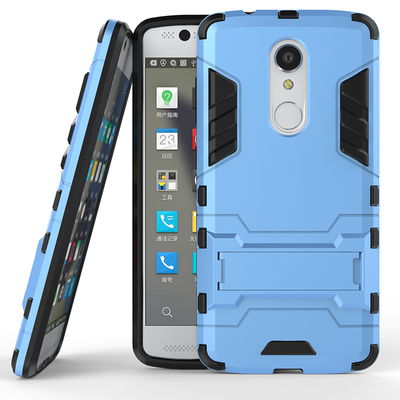

Blue Slim Robot Armor Kickstand Shockproof Hard Rugged Rubber Back Case For ZTE AXON 7 Mini