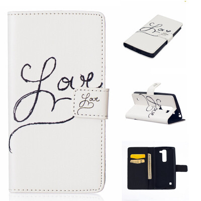 

Love Design PU Leather Flip Cover Wallet Card Holder Case for LG Spirit H422