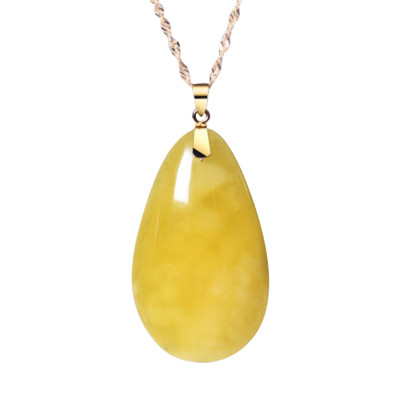

Ouji Niu amber beeswax water droplets pendant 18K gold beaded pendant men&women pendants certificate Z00634