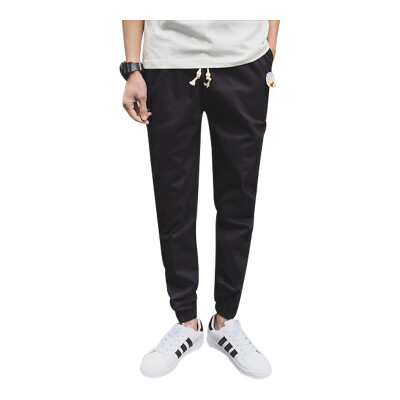 

Zhuo Shishou casual pants male youth fashion embroidered standard leisure harem pants Korean version of the body tread pants 355-CK88 black 3XL