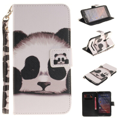 

Panda Design PU Leather Flip Cover Wallet Card Holder Case for ASUS ZenFone 2 ZE551ML