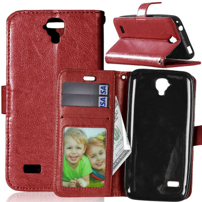 

Brown Style Classic Flip Cover with Stand Function and Credit Card Slot for HUAWEI Y5/Y560