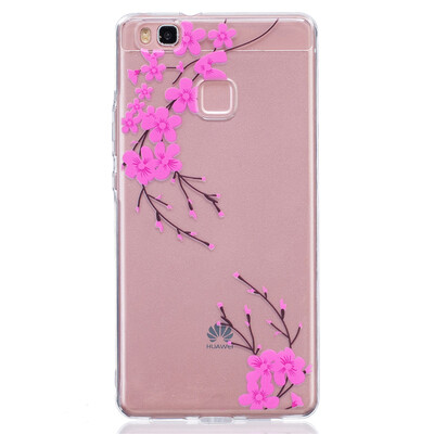 

Diagonal flower Pattern Soft Thin TPU Rubber Silicone Gel Case Cover for HUAWEI P9 Lite
