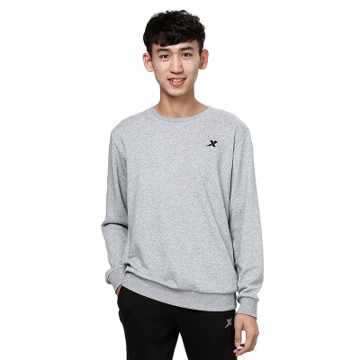 

XTEP Men&39s sweater sports shirt casual fashion long-sleeved T-shirt collar round neck sportswear 884429059141 light gray