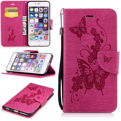 

Rose Butterfly Style Embossing Classic Flip Cover with Stand Function and Credit Card Slot for IPHONE 6 Plus/6S Plus