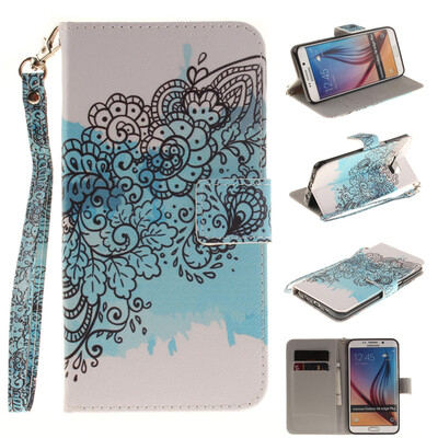 

Butterfly flowers Design PU Leather Flip Cover Wallet Card Holder Case for SAMSUNG GALAXY S6 Edge Plus