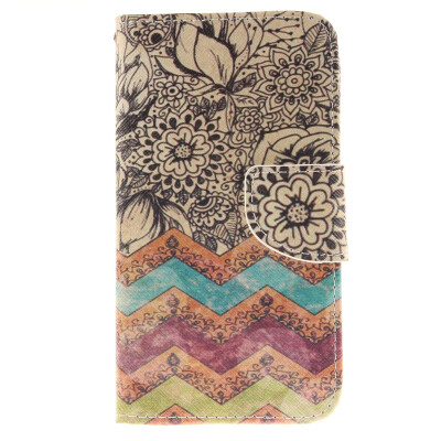 

Wave flower Design PU Leather Flip Cover Wallet Card Holder Case for Nokia Lumia N640