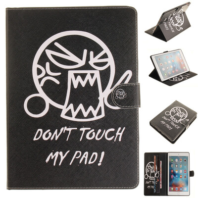 

Do not touch me Style Embossing Classic Flip Cover with Stand Function and Credit Card Slot for iPad Pro 9.7