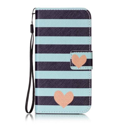 

Blue Stripes Design PU Leather Flip Cover Wallet Card Holder Case for Lenovo K5/K900