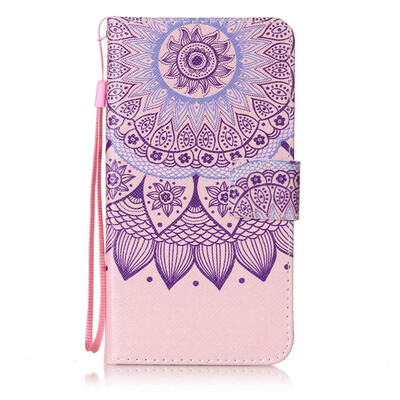 

Purple Sunflower Design PU Leather Flip Cover Wallet Card Holder Case for Sony Xperia XZ