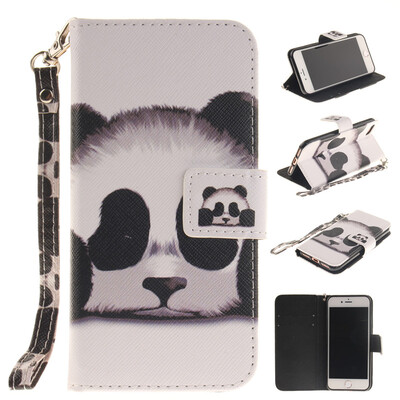 

Panda Design PU Leather Flip Cover Wallet Card Holder Case for IPHONE 7