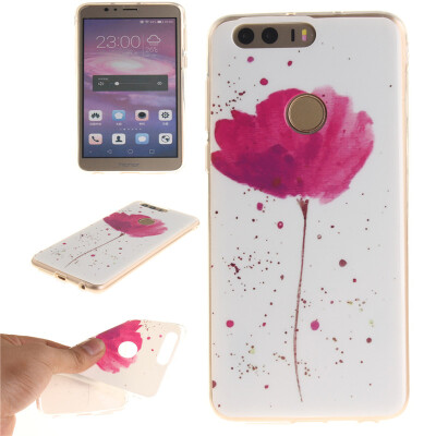 

Purple orchid Pattern Soft Thin TPU Rubber Silicone Gel Case Cover for HUAWEI Honor 8