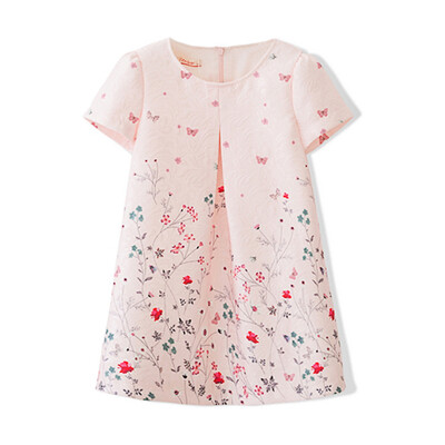 

Flossie Flordeer French Kids Girl Butterfly Print Dress F6026 Rice Pink 150