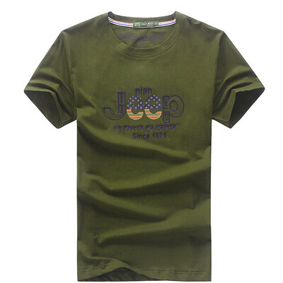 

Jeep Shield (NIAN JEEP) Short Sleeve T-Shirt Men's Round Outdoors Mountaineering Leisure T-Shirt 9273 White 3XL