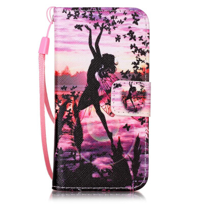 

Butterfly Girl Design PULeatherFlipCover WalletCardHolderCasefor SAMSUNG S7