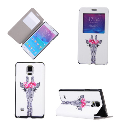 

Giraffe Design PU Leather Flip Cover Wallet Card Holder Case for Samsung Galaxy Note 4