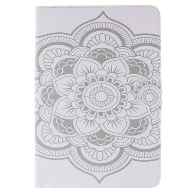

White flowers Style Embossing Classic Flip Cover with Stand Function and Credit Card Slot for iPad Air/5