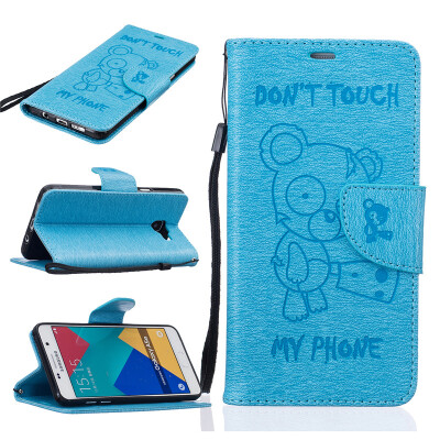 

Light Blue Bear Embossed PU Leather Wallet Case Classic Flip Cover with Stand Function and Credit Card Slot for SAMSUNG Galaxy A5