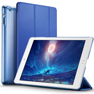 

ESR iPad4 iPad3 iPad2 protective sleeve Yue color series three fold all-inclusive leather case Yue color series sailor blue